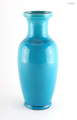 Property of a lady - a Chinese turquoise ground vase, 18th century, 11.6ins. (29.5cms.) high.
