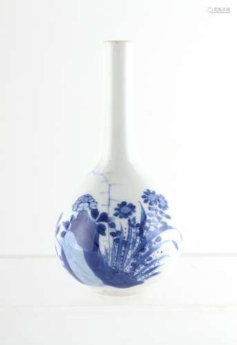Property of a lady - a Chinese blue & white bottle vase, Kangxi period (1662-1722), painted with