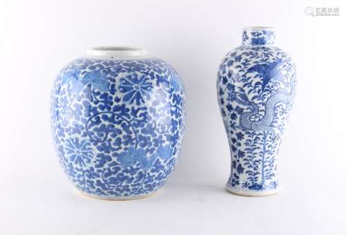Property of a gentleman - a 19th century Chinese blue & white ovoid ginger jar, painted with