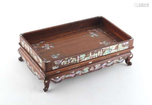 Property of a deceased estate - a late 19th / early 20th century Chinese mother-of-pearl inlaid
