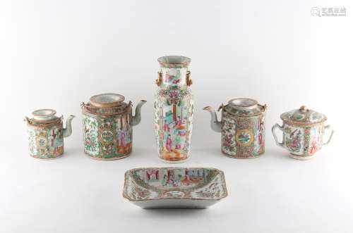 Property of a gentleman - a group of six late 19th century Chinese Canton porcelain items