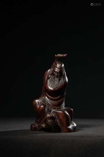 chinese republic period agalwood statue