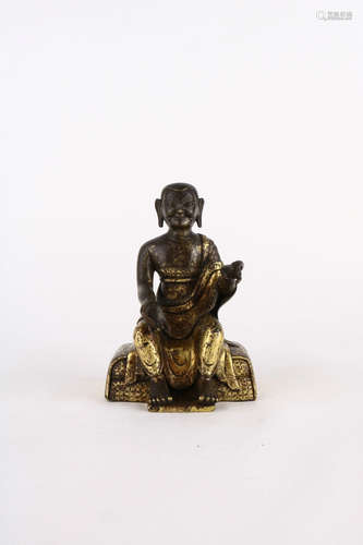 chinese qing dynasty gilt bronze guanyin statue