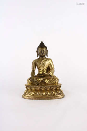 chinese qing dynasty gilt bronze buddha statue