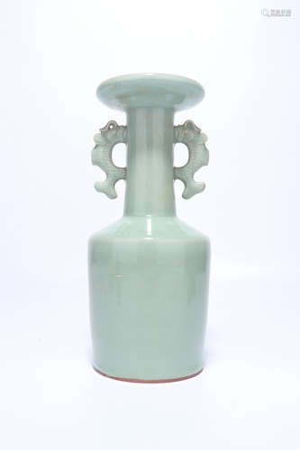 chinese ming dynasty longquan kiln porcelain binaural vase