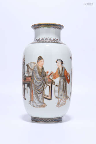 chinese qing dynasty famille rose porcelain vase