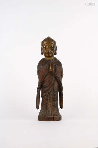 chinese qing dynasty bamboo statue of arhat