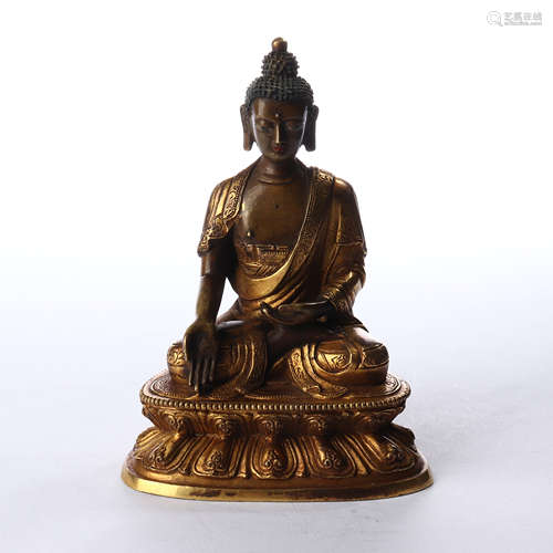 Bronze gilded statue of Sakyamuni