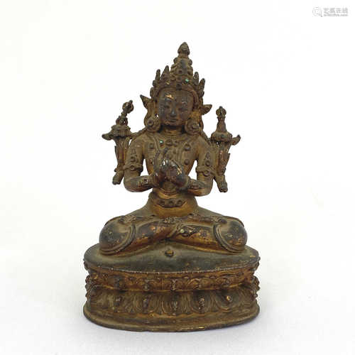 Bronze gilded bronze statue of Guanyin