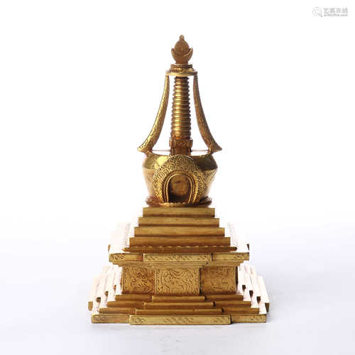 Bronze gilded pagoda