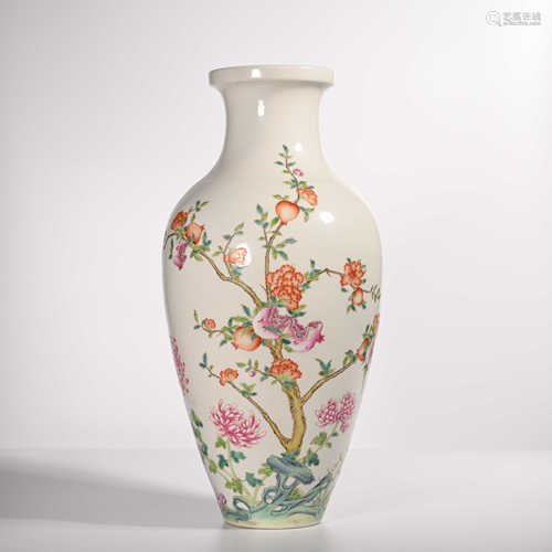 Famille rose vase with pomegranate pattern