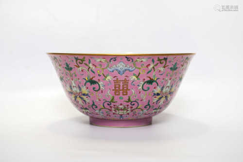 Pink flower bowl