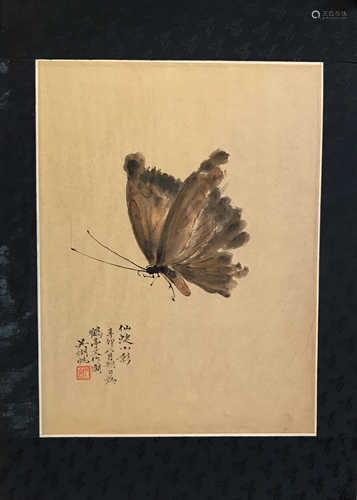 A Chinese painting of butterflies by Wu Hufan