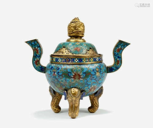 Copper bodied Cloisonne incense burner