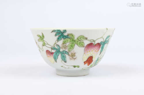 Pink flower strawberry DECORATIVE BOWL