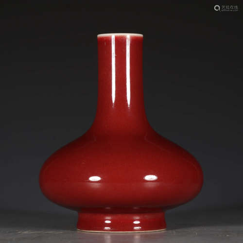 A Chinese Altar Red Porcelain Bottle Vase