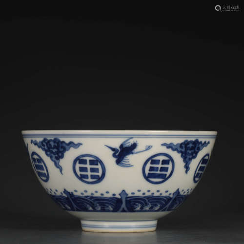 A Chinese Blue and White Painted Porcelain Bowl