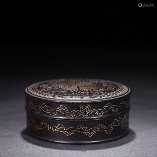 A Chinese Silver Filigree Red Sandalwood Box