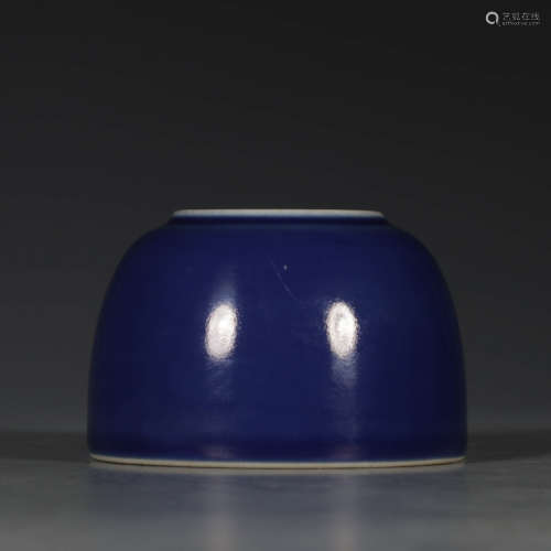 A Chinese Sacrificial Blue-Glazed Porcelain Washer