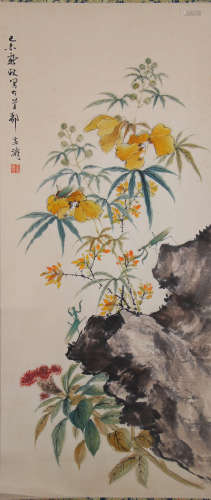 A Chinese Flowers Painting, Wang Xuetao Mark