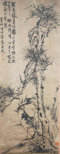 A Chinese Flowering Straw Painting, Wang Shishen Mark