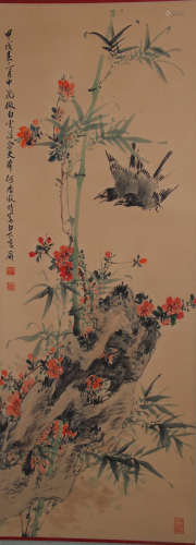 A Chinese Flower&bird Painting, He Xiangning Mark