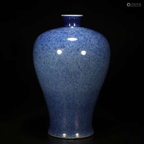 A Chinese Powder Blue Porcelain Plum Vase