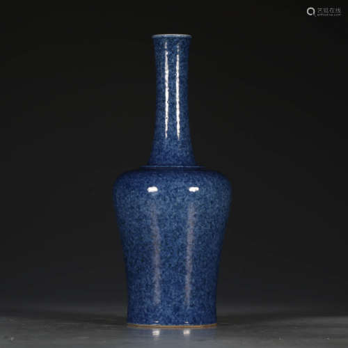 A Chinese Snow Blue Porcelain Bell-shaped Zun