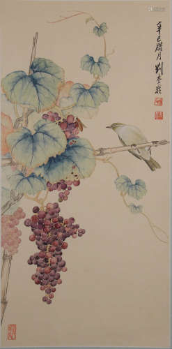 A Chinese Flower&bird Painting, Liu Kuiling Mark
