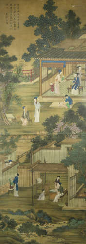 ATTRIBUTED TO TANG YIN (MING/QING DYNASTY) SERICULTURE A Chinese painting, ink and colour on silk,
