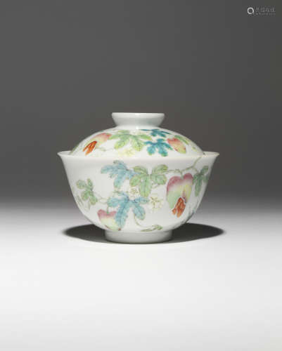 A CHINESE IMPERIAL FAMILLE ROSE 'BITTER MELON' BOWL AND COVER SIX CHARACTER DAOGUANG MARKS AND OF