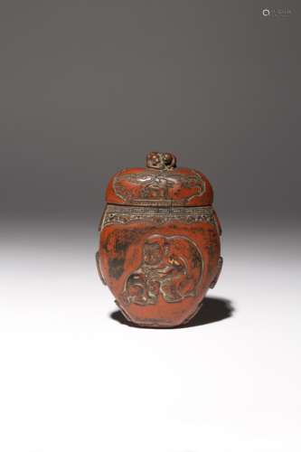 AN UNUSUAL JAPANESE NEGORO LACQUER SINGLE-CASE INRO EDO OR MEIJI PERIOD, 18TH OR 19TH CENTURY The