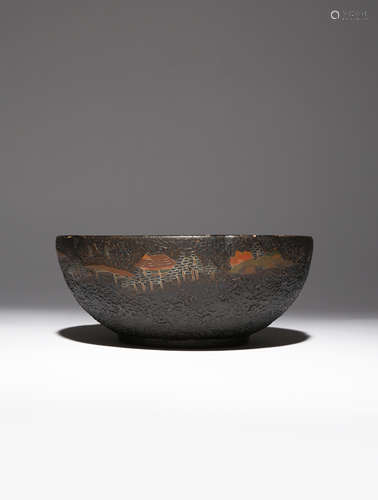 A JAPANESE CLOISONNE BOWL, TOTAI SHIPPO 20TH CENTURY The surface of the ceramic bowl enamelled to