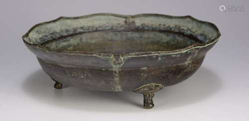 BRONZE BOWL ON THREE LEGS