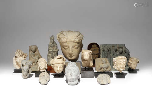 A COLLECTION OF GANDHARAN CARVED SCHIST AND STUCCO FRAGMENTS 2ND-5TH CENTURY AD Variously formed