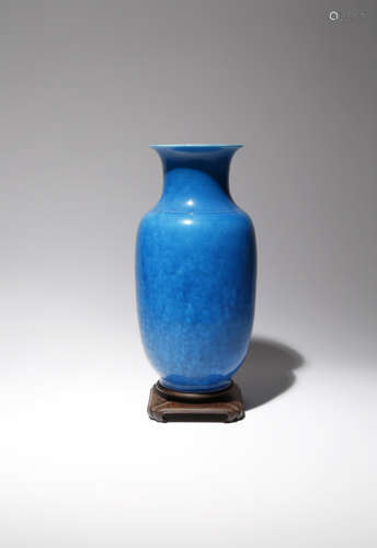 A CHINESE TURQUOISE GLAZED VASE 19TH CENTURY The ovoid body surmounted by a short waisted neck,