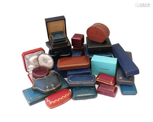 A collection of twenty-nine jewellery boxes, including boxes by Cartier, Van Cleef & Arpels,