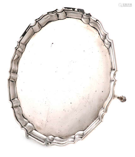 A late-Victorian silver salver, by Charles Stuart Harris, London 1895, circular form, moulded