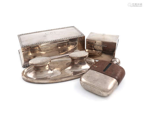 A mixed lot of silver items, various dates and makers, comprising: an Edwardian cigarette box, by