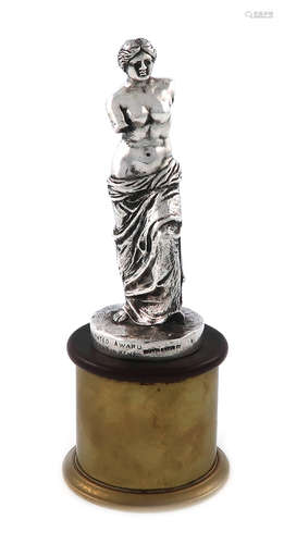 Motoring interest, a silver trophy car mascot, by Mappin and Webb, London 1921, modelled as The