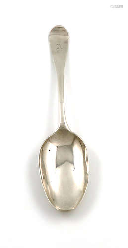 A mid-18th century Scottish provincial silver Hanoverian pattern tablespoon, by Hugh Ross, Tain