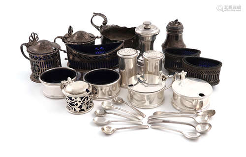 A mixed lot of silver items, comprising: a George III Cream boat, London 1769, oval form, leaf