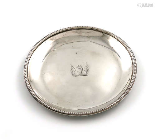 A George III Scottish provincial silver wine funnel stand, maker's mark IP, struck (and mistruck)