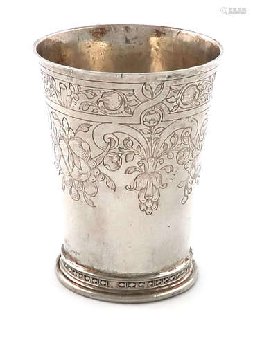 An early 17th century Dutch silver beaker, by Holke Sjoerds, Bolsward, circa 1615, and with a