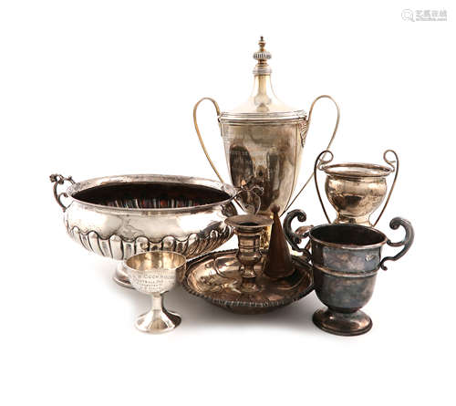 A mixed lot of silver items, various dates and makers, comprising: a Victorian two-handled bowl,