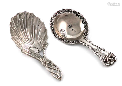 A George III silver caddy spoon, by Joseph Willmore, Birmingham 1818, the circular bowl with a