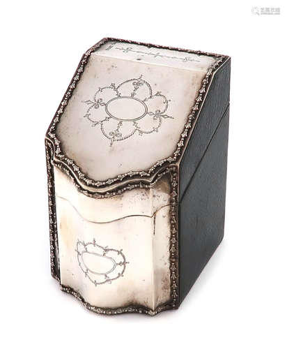 An Edwardian silver-mounted playing cards holder / stationary box, by the Goldsmiths and