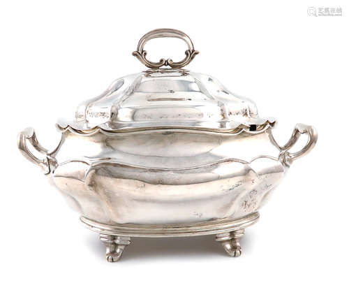 A late-Victorian silver two-handled tureen and cover, by Charles Stuart Harris, London 1899, oval