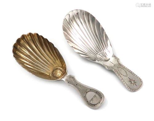 A Victorian Irish silver caddy spoon, by J.S, retailed by West and Sons, Dublin 1879, gilded