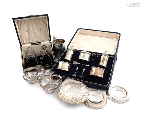 A mixed lot of silver items, various dates and makers, comprising: an early-Victorian mug, by